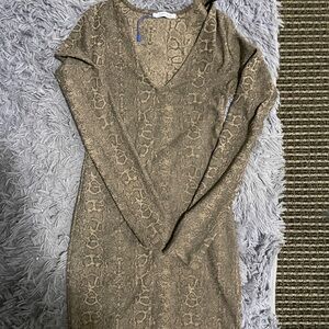 Zara Brown Snake Print Dress
